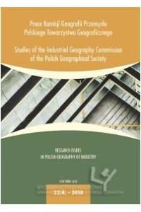 Research issues in polish geography of industry. Prace Komisji Geografii Przemysłu Polskiego Towarzystwa Geograficznego 32(4) - okładka książki